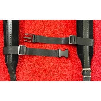 Strappino dorsale stabilizzatore delle tracolle nero in nylon con chiusura click-clac