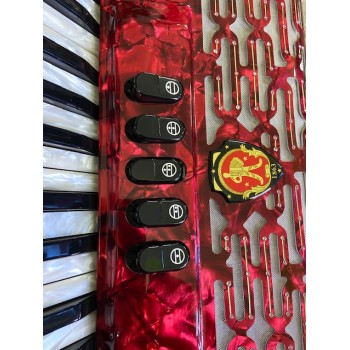 Paolo Soprani mod. Professionale 34/96/3°/4° LMM, col. RED with decoration - Rosso con decorazioni