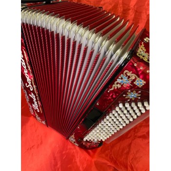 Paolo Soprani mod. Professionale 34/96/3°/4° LMM, col. RED with decoration - Rosso con decorazioni