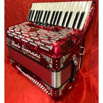 Paolo Soprani mod. Professionale 34/96/3°/4° LMM, col. RED with decoration - Rosso con decorazioni