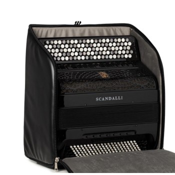 Borsa-zaino Scandalli per fisarmonica con Trolley, in eco-pelle Nero