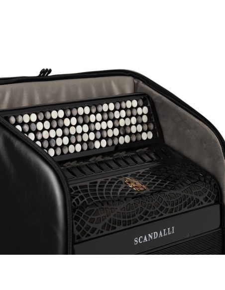 Borsa-zaino Scandalli per fisarmonica con Trolley, in eco-pelle Nero