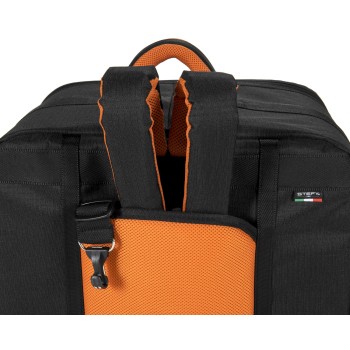 Borsa-Zaino imbottita + Trolley, mod. 1000ST per fisarmonica, col. Nero e Arancione - Black and Orange