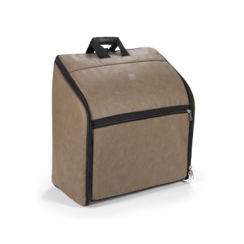 Borsa-Zaino imbottita + Trolley, mod. 2000ST per fisarmonica in eco-pelle, col. Marrone - Brown