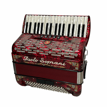 Paolo Soprani mod. Professionale 34/96/3°/4° LMM, col. RED with decoration - Rosso con decorazioni