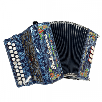 Paolo Soprani mod. Saltarello 8 (21/8 3 reeds), Tuning D/G (RE/SOL), fast keyboard, musette, Blu chiaro