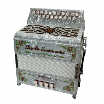 Paolo Soprani mod. Saltarello 8 (21/8 3 reeds), Tuning G/C, fast keyboard, musette, White