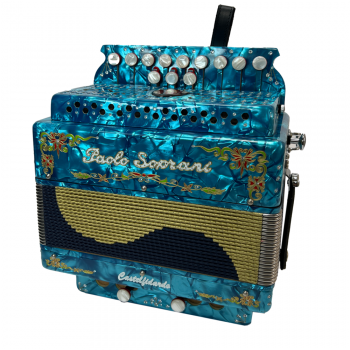 Paolo Soprani mod. Saltarello 2 (9+3/2 3 reeds), Tuning G, musette, Blu chiaro