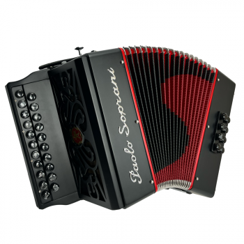 Paolo Soprani mod. Saltarello 2 (21/8 3 reeds), Tuning G/C Falsetto, fast keyboards, musette, black