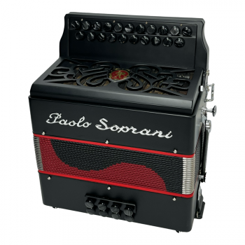 Paolo Soprani mod. Saltarello 2 (21/8 3 reeds), Tuning G/C Falsetto, fast keyboards, musette, black