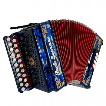 Paolo Soprani mod. Saltarello 8 (21/8 3 voci), Tuning G/C, tastiera veloce, musette, Blu