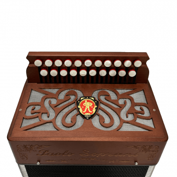 Paolo Soprani mod. Saltarello 8 (21/8 2 voci), Tonalità SOL/DO (G/C), musette, Legno