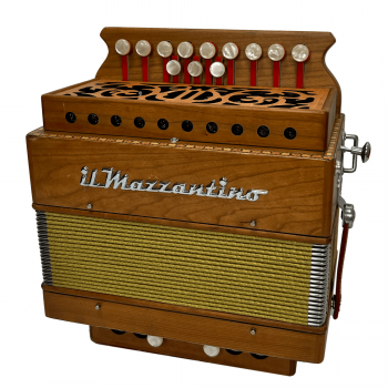 Il Mazzantino mod. Studio 12 note, 2 bassi, 3 voci, Tonalità SOL (G), Legno