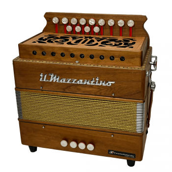 Il Mazzantino mod. Studio 13 note, 4 bassi, 3 voci, Tonalità SOL/DO (G/C), Legno