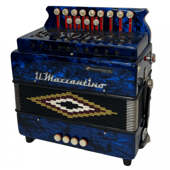 Il Mazzantino mod. Studio 13 notes, 4 basses, 3 reeds. Tuning G/C, Blue