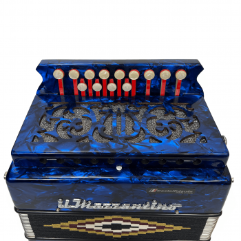 Il Mazzantino mod. Studio 13 notes, 4 basses, 3 reeds. Tuning G/C, Blue