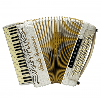 Paolo Soprani Super Paolo mod. "UNICA" 41/120/4°- 5° LMMM , (cassotto), white and gold