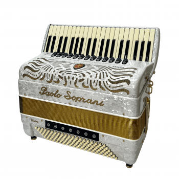 Paolo Soprani Super Paolo mod. "UNICA" 41/120/4°- 5° LMMM , (cassotto), bianco e oro