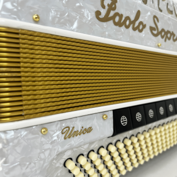 Paolo Soprani Super Paolo mod. "UNICA" 41/120/4°- 5° LMMM , (cassotto), white and gold