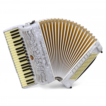 Paolo Soprani Super Paolo mod. "UNICA" 41/120/4°- 5° LMMM , (cassotto), white and gold