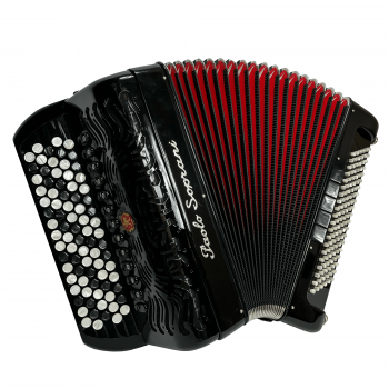 Paolo Soprani mod. Internazionale 46(87)/120/4°- 5°, 5 row of buttons, B griff, LMMH, col. BLACK - Nero