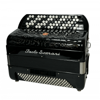 Paolo Soprani mod. Internazionale 46(87)/120/4°- 5°, 5 row of buttons, B griff, LMMH, col. BLACK - Nero