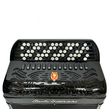 Paolo Soprani mod. Internazionale 46(87)/120/4°- 5°, 5 row of buttons, B griff, LMMH, col. BLACK - Nero