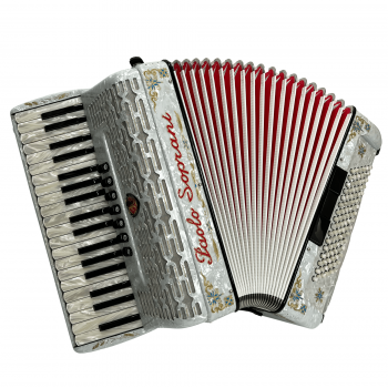 Paolo Soprani mod. Professionale 37/96/3°/4° LMM, col. WHITE with decorations - Bianco con decorazione