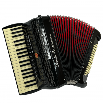 Paolo Soprani mod. Professionale 37/96/4°- 4° LMMM, col. BLACK and ivory - Nero con tasti e bassi avorio