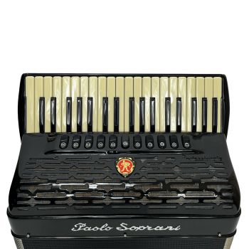 Paolo Soprani mod. Professionale 37/96/4°- 4° LMMM, col. BLACK and ivory - Nero con tasti e bassi avorio