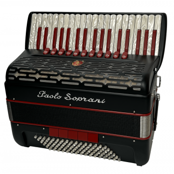 Paolo Soprani mod. LIMITED EDITION 160° Professionale 37/96/4°- 5° LMMM, col. BLACK & RED MATT - Nero & rosso opaco