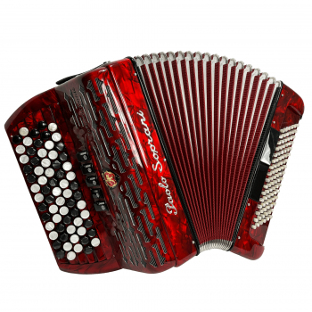 Paolo Soprani mod. Internazionale 67/96/3°- 4°, 5 row of buttons, C griff, LMM, col. RED - Rosso