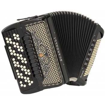 Scandalli mod. CROMO VI 46(87)/120 buttons, 4°- 5°, LMMH, (B Griff)col. BLACK - Nera