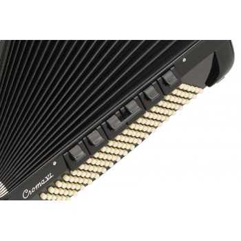 Scandalli mod. CROMO VI 46(87)/120 buttons, 4°- 5°, LMMH, (B Griff)col. BLACK - Nera