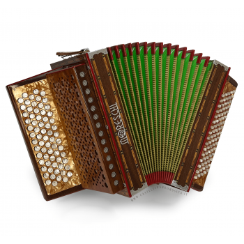 Moreschi mod. Switzerland-Stiria 67/80 3°/5°, 5 row of buttons, C griff, LMM musette, col. WOOD - Legno