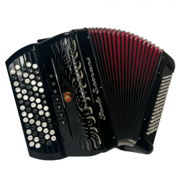 Paolo Soprani mod. Internazionale 37(67)/96/3°- 4°, 5 file di bottoni, B griff, LMM, col. BLACK - Nero