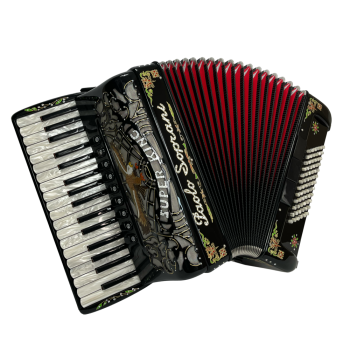 Paolo Soprani mod. SUPER KING 34/72/4°- 4° LMMM, col. BLACK with decorations - Nero con decorazioni