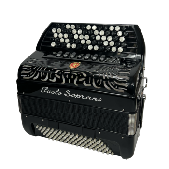 Paolo Soprani mod. Internazionale 37(67)/96/3°- 4 , 5 row of buttons, C griff, LMM, col. BLACK - Nero