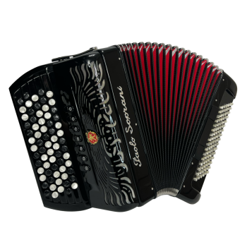 Paolo Soprani mod. Internazionale 37(67)/96/3°- 4 , 5 row of buttons, C griff, LMM, col. BLACK - Nero