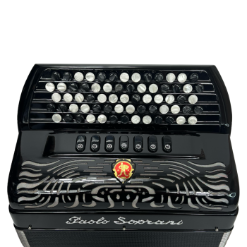 Paolo Soprani mod. Internazionale 37(67)/96/3°- 4 , 5 row of buttons, C griff, LMM, col. BLACK - Nero