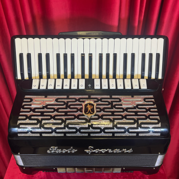 USATO - Paolo Soprani mod. SUPER PAOLO 41/120/5/5 LMMMH, 2 voci in cassotto, col. BLACK - Nero