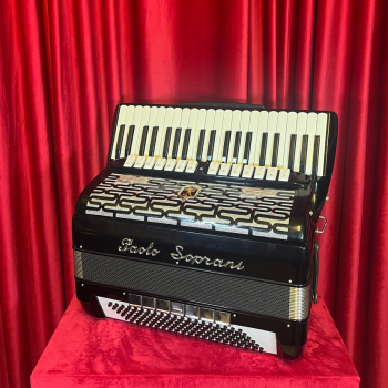 USATO - Paolo Soprani mod. SUPER PAOLO 41/120/5/5 LMMMH, 2 voci in cassotto, col. BLACK - Nero