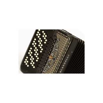 Scandalli mod. CROMO VI BALKAN 43(93) 6 Rows of buttons 140/4°- 5° LMMH, col. BLACK - Nero