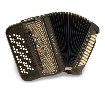 Scandalli mod. CROMO VI BALKAN 43(93) 6 Rows of buttons 140/4°- 5° LMMH, col. BLACK - Nero