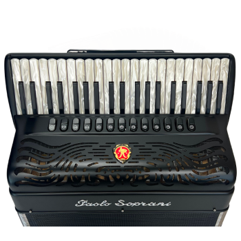 Paolo Soprani mod. Super Paolo 41/120/4°- 5° LMMM , (2 voices in cassotto), col. MAT BLACK - Nero