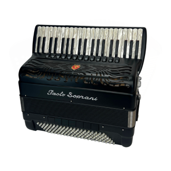 Paolo Soprani mod. Super Paolo 41/120/4°- 5° LMMM , (2 voices in cassotto), col. MAT BLACK - Nero