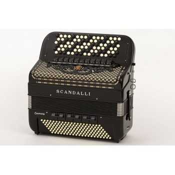 Scandalli mod. CROMO SUPERIOR BALKAN 43(96) 5 row of buttons, 140 4°- 5°, LMMH, 2 Cassotto, col. Black - Nero
