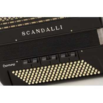 Scandalli mod. CROMO SUPERIOR BALKAN 43(96) 5 row of buttons, 140 4°- 5°, LMMH, 2 Cassotto, col. Black - Nero