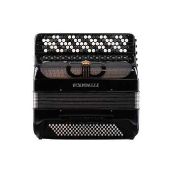 Scandalli mod. Musa Clio 5 file di bottoni, 64(107)/120  4°- 6°, LMMH,col. Black - Nero