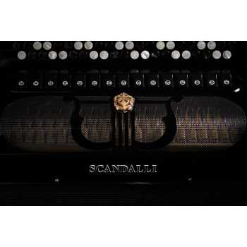 Scandalli mod. Musa Clio 5 file di bottoni, 64(107)/120  4°- 6°, LMMH,col. Black - Nero